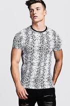 Boohoo Crew Neck T-shirt In Snake Print
