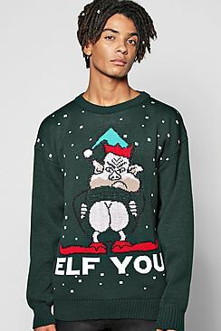 Boohoo 'elf You' Xmas Jumper