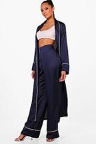 Boohoo Amy Contrast Trim Wide Leg Trouser