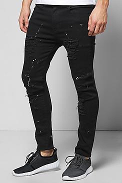 Boohoo Super Stretch Skinny Ripped Jeans