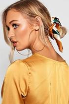 Boohoo Colour Block Satin Scarf Hair Tie