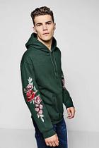 Boohoo Floral Embroidered Over The Head Hoodie