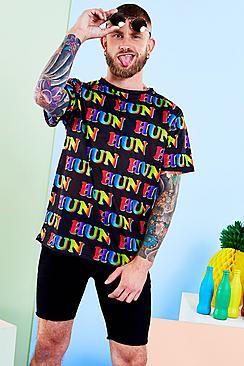 Boohooman X Philip Normal Hun Print T Shirt