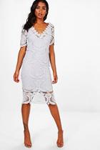 Boohoo Boutique Emma Lace Cap Sleeve Midi Dress