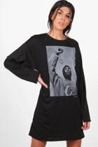 Boohoo Albany Iconic Hip Hop Sweat Dress Black