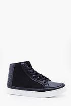 Boohoo Canvas Panel High Top Trainers