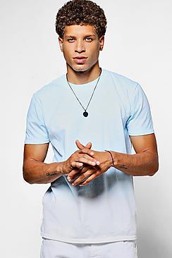 Boohoo Blue Ombre Bleach T-shirt