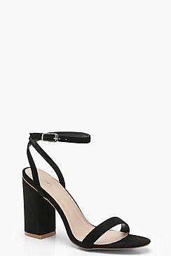 Boohoo Ava Wrap Strap Block Heels