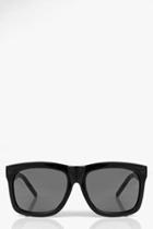 Boohoo Diana Square Frame Sunglasses Black