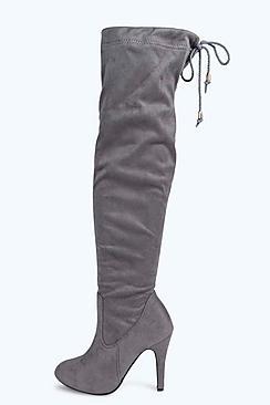 Boohoo Alice Stretch Over Knee Pointed Boot