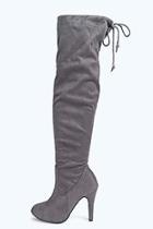 Boohoo Alice Stretch Over Knee Pointed Boot