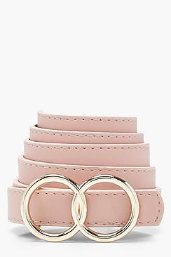 Boohoo Laura Nude Double Ring Boyfriend Belt