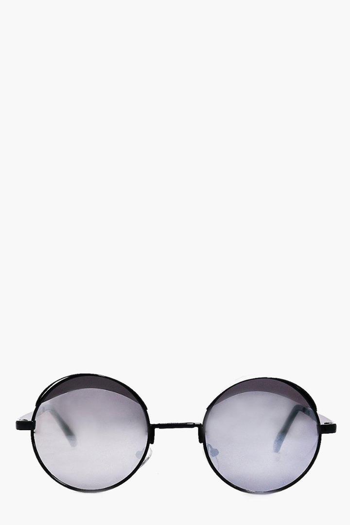 Boohoo Layla Visor Frame Round Fashion Glasses Black