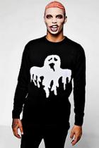 Boohoo Black Ghost Crew Neck Jumper