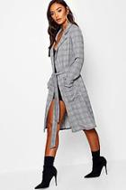 Boohoo Petite Jacquard Dogtooth Check Duster