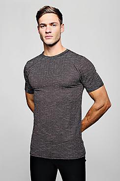 Boohoo Knitted Stripe Muscle Fit Tee
