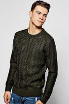 Boohoo Crew Neck Jumper With Chevron Knit Front