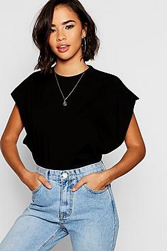 Boohoo Drop Shoulder Cap Sleeve T-shirt