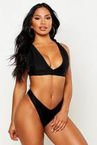 Boohoo Tie Back Triangle Bikini Set