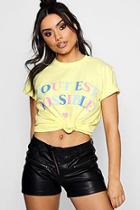 Boohoo Callie Slogan Rainbow T-shirt