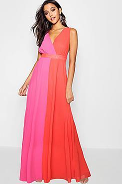 Boohoo Boutique Maisy Contrast Collar Maxi Dress