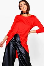 Boohoo Phoebe Curve Hem Tunic Orange