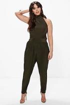 Boohoo Plus Louise High Neck Jumpsuit