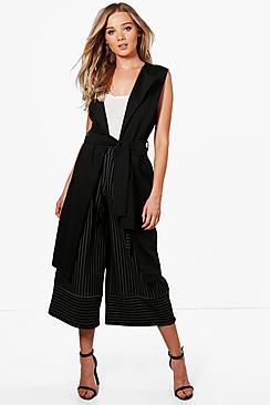 Boohoo Brooke Sleeveless Belted Duster