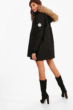 Boohoo Luxe Faux Fur Sporty Parka