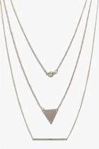 Boohoo Macie Triangle And Bar Layered Necklace Gold
