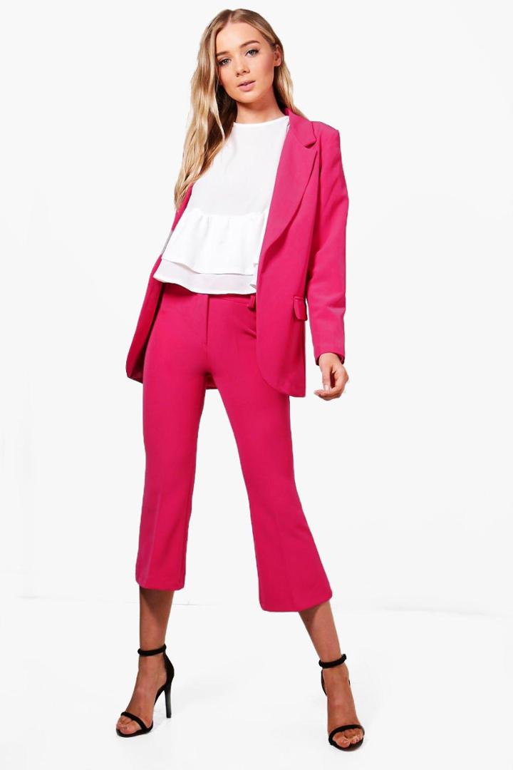 Boohoo Ella Premium Tailored Culotte Trouser Cerise