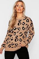 Boohoo Plus Leopard Knitted Jumper
