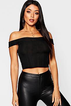 Boohoo Bandage Off The Shoulder Top