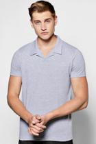 Boohoo Open Placket Polo Grey