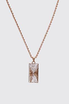 Boohoo Bar Engraved Pendant Necklace