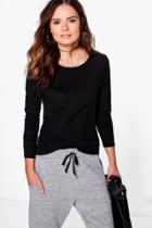 Boohoo Maisy Marl T-shirt Black