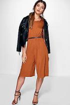 Boohoo Abby Capped Sleeve Jersey Culottes Jumpsuit