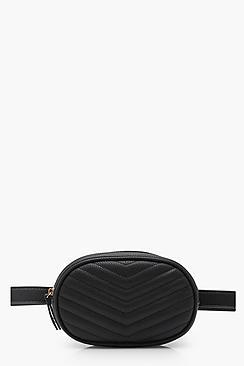 Boohoo Ivy Chevron Quilted Belt Bag