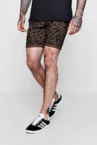 Boohoo Skinny Fit Leopard Print Denim Shorts