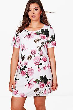 Boohoo Plus Kady Floral Shift Dress