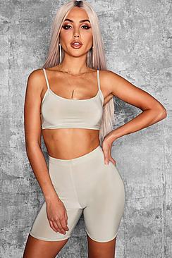 Boohoo Tamsin Strappy Slinky Crop Top