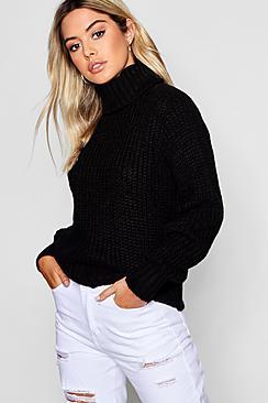Boohoo Petite Soft Knit Roll Neck Jumper