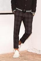 Boohoo Dele Grey Check Woven Jogger With Elasticated Waist