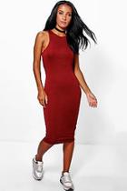 Boohoo Rosie Racer Cut Out Midi Dress