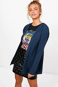 Boohoo Jodie Cable Edge Cardigan