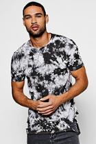 Boohoo Snow Wash T Shirt With Distressed Hem