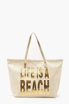 Boohoo Life Is A Beach Slogan Beach Bag