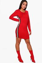 Boohoo Hollie Sports Stripe Bodycon Dress