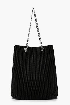 Boohoo Black Mesh Chain Shopper