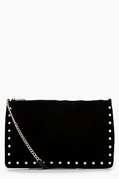 Boohoo Kerry Velvet & Pearl Cross Body Bag